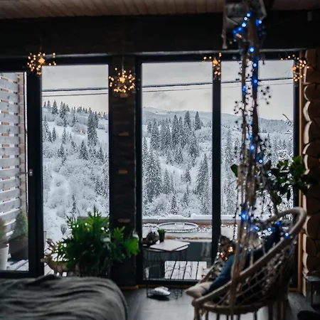 Chalet карпатське Hygge для двох з чаном-джакузі у горах *