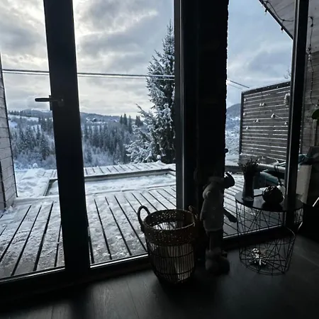 Σαλέ карпатське Hygge для двох з чаном-джакузі у горах Slavske