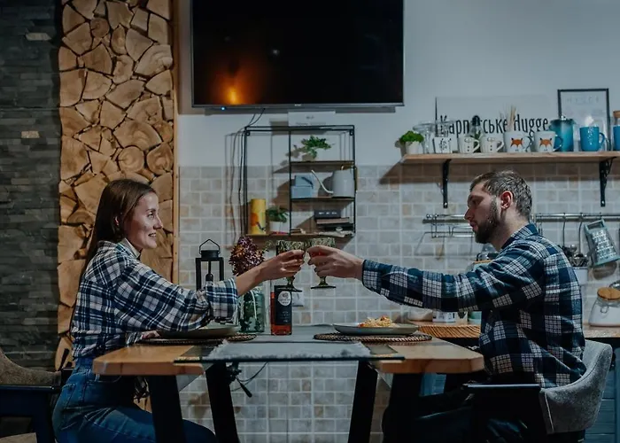 Chalet карпатське Hygge для двох з чаном-джакузі у горах Slavske