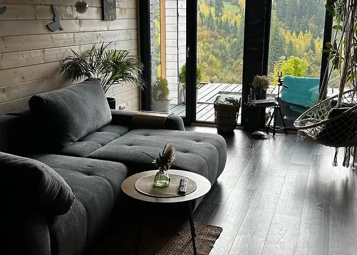 Chalet карпатське Hygge для двох з чаном-джакузі у горах Slavske